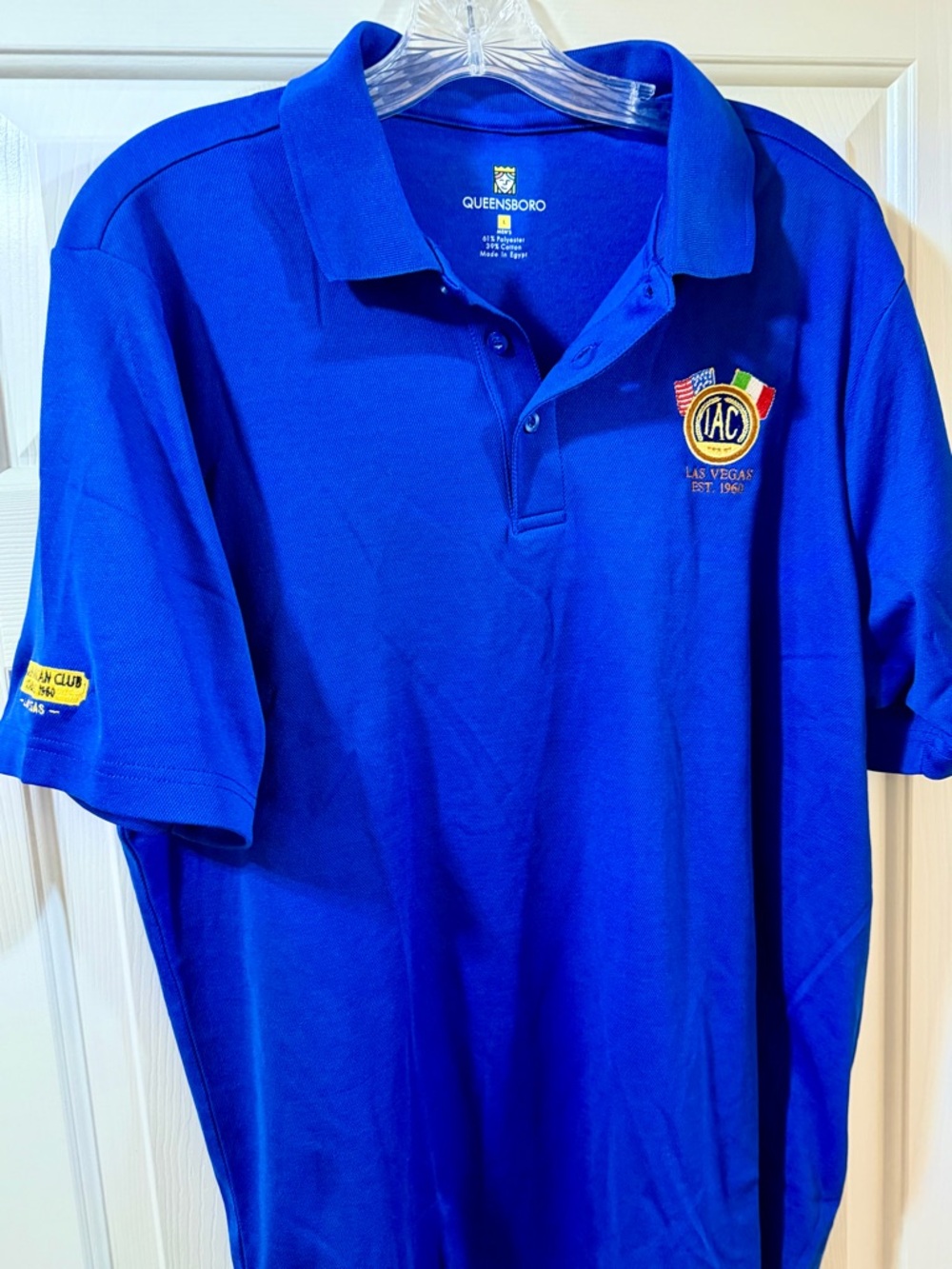 New Italian American Club Logo Polo Shirt Las Vegas Blue Size XL